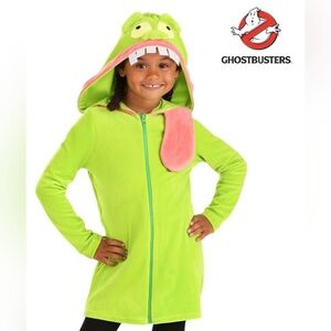 NWT Ghostbusters Slimer Girls Green Hoodie Dress Costume Size Small
